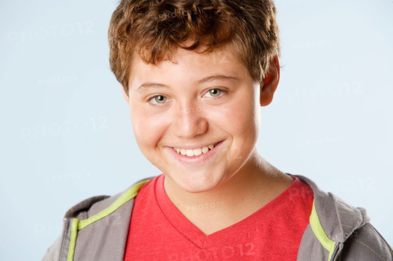 Studio portrait of boy (12-13). Photo: Rob Lewine