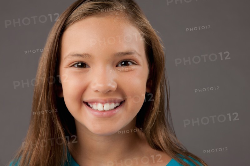 Studio portrait of girl (8-9). Photo: Rob Lewine