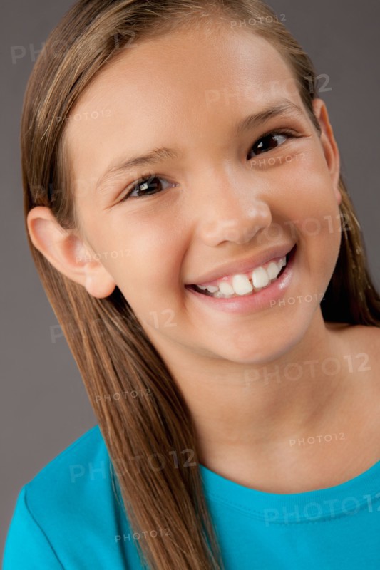 Studio portrait of girl (8-9). Photo: Rob Lewine