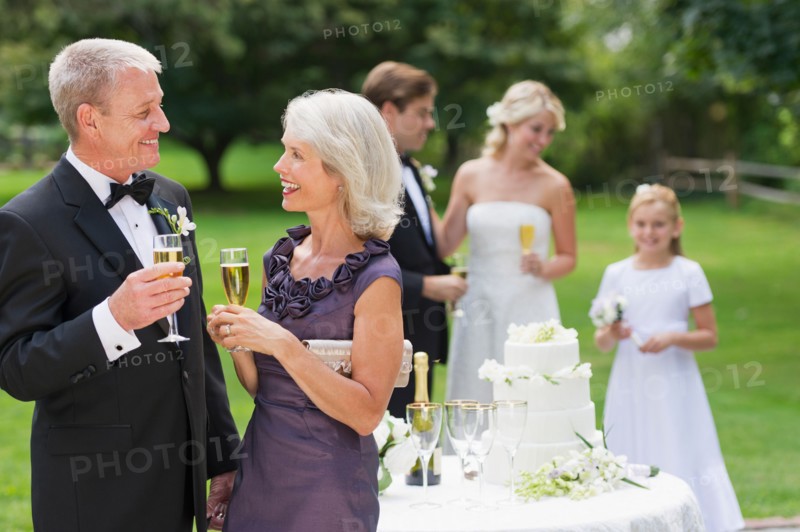 People at wedding reception.