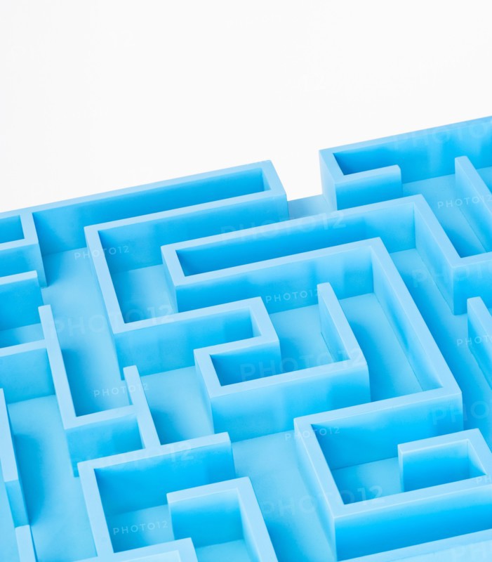 Studio shot of blue maze.