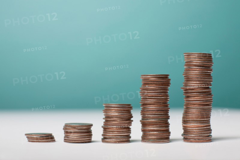 Studio shot of stacks of coins. Photo: Winslow Productions