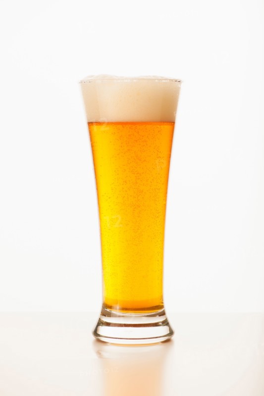Studio shot of pale ale in glass.