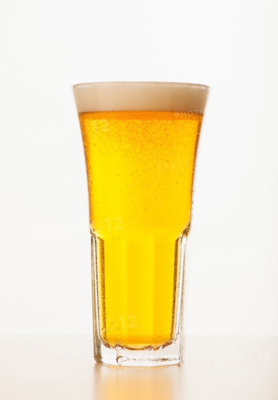 Studio shot of pale ale in glass.