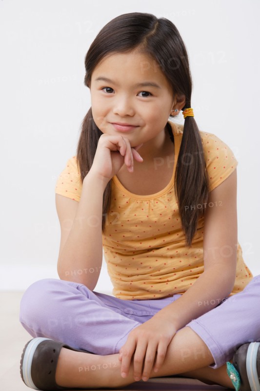 Studio portrait of girl (8-9). Photo: Rob Lewine