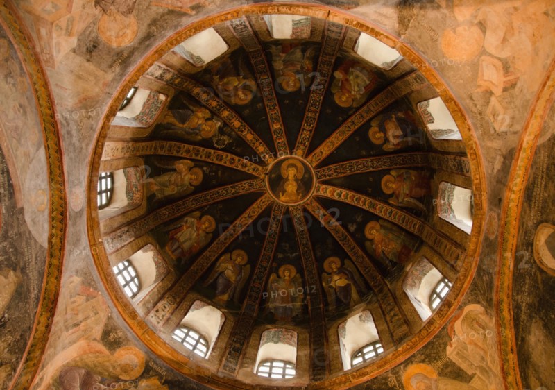 Turkey, Istanbul, Chora Church dome detail (interior). Photo: Tetra Images