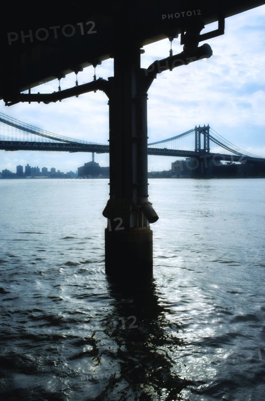 USA, New York City, Pillar of bridge.