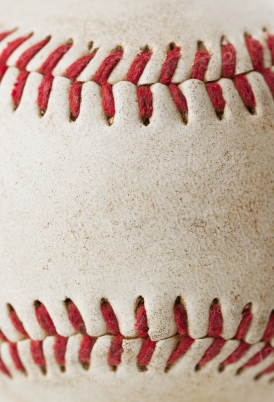 Close-up of baseball ball.