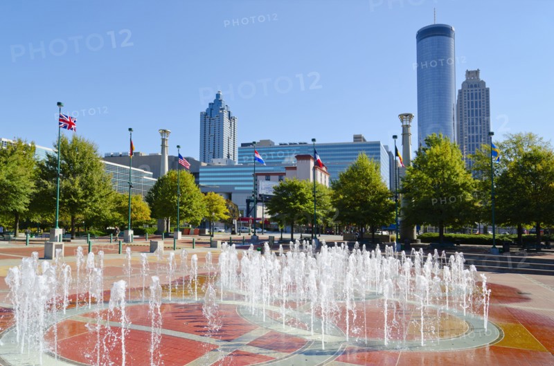 USA, Georgia, Atlanta, View of Cenntinial Park.