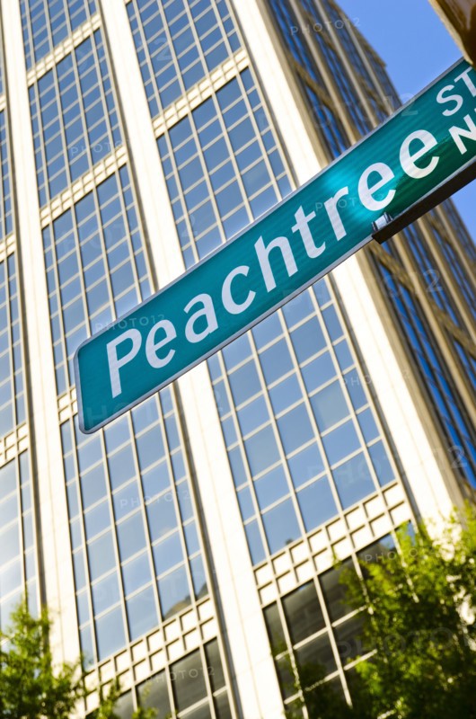 USA, Georgia, Atlanta, Low angle view of Peachtree Center.