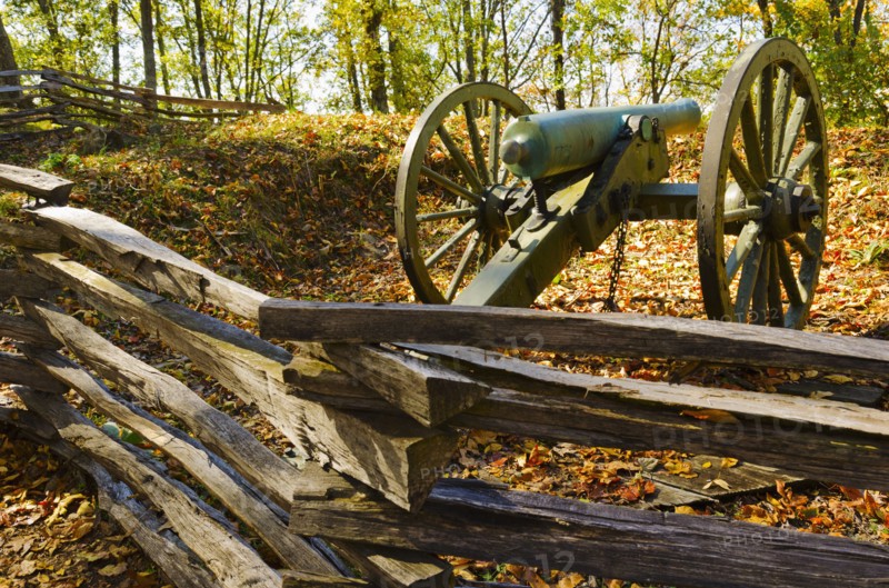 USA, Georgia, Kennesaw, Cannon at Kennesaw Battlefield Park.