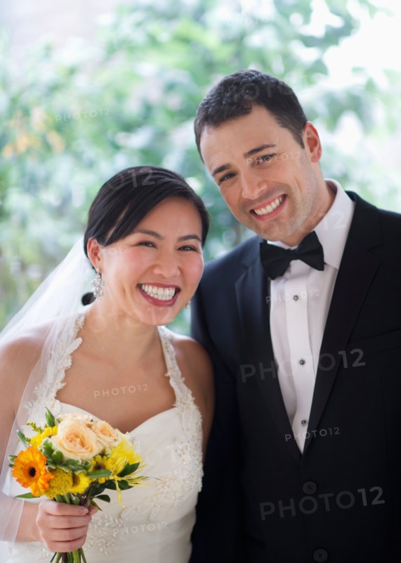 Portrait of bride and groom.