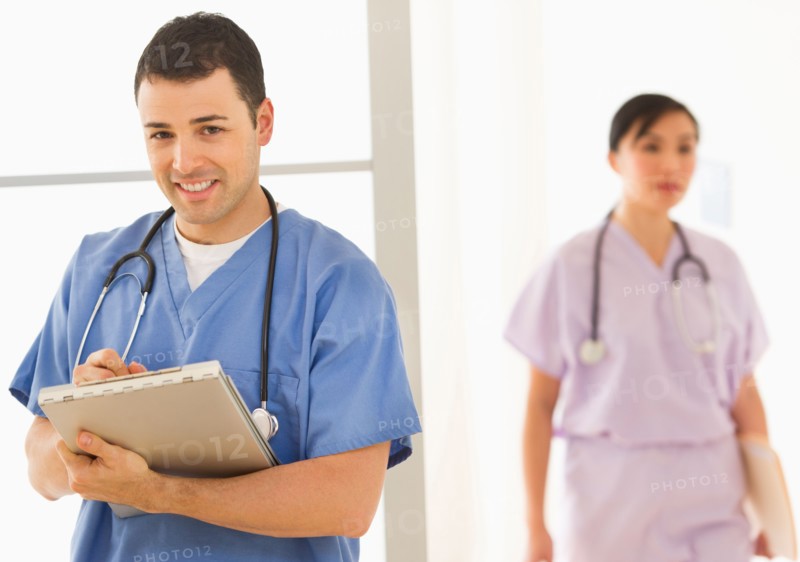 Doctor and nurse in hospital.