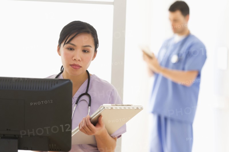 Doctor and nurse in hospital.