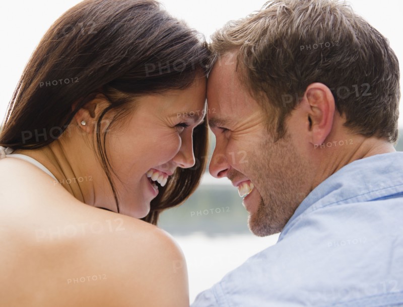 Roaring Brook Lake, Close up happy couple. Photo: Jamie Grill