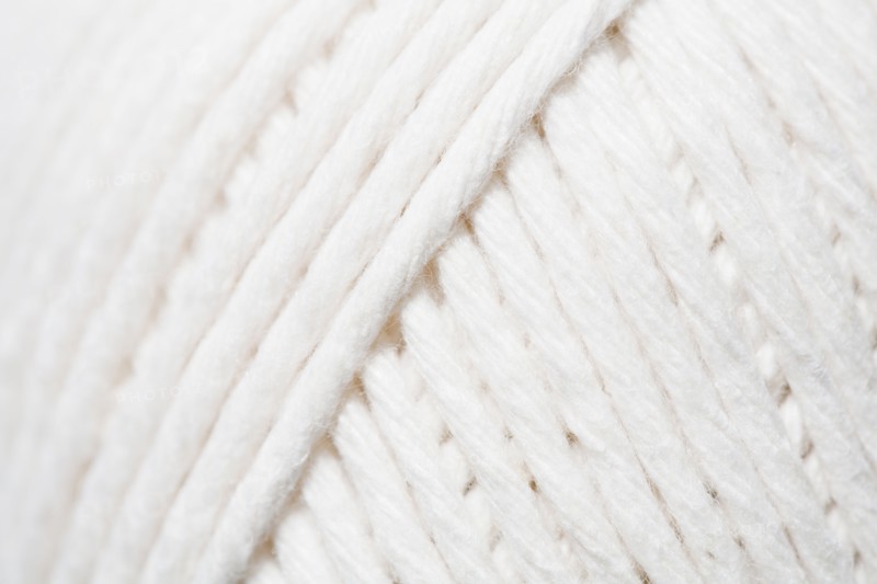 Close-up of ball of white yarn. Photo: Kristin Lee
