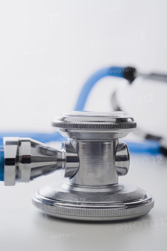 Close up of stethoscope, studio shot. Photo: Rob Lewine