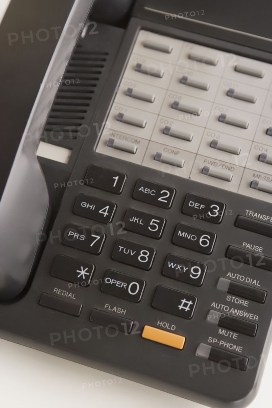 Close-up view of office telephone. Photo : Rob Lewine