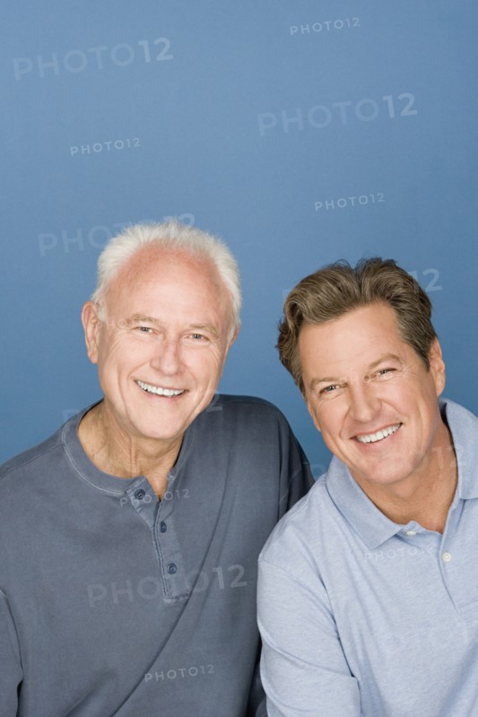 Portrait of father with adult son. Photo : Rob Lewine