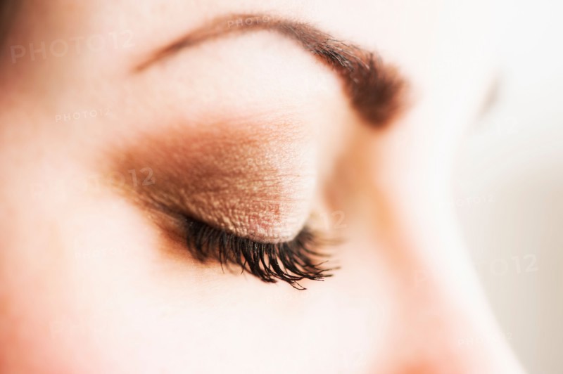 Studio close-up of woman's eye.
