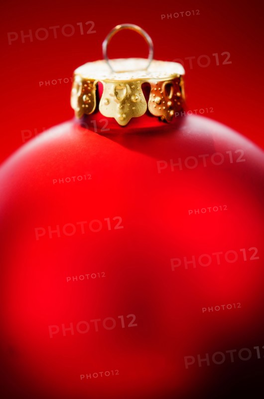 Close-up of Christmas ball, studio shot.