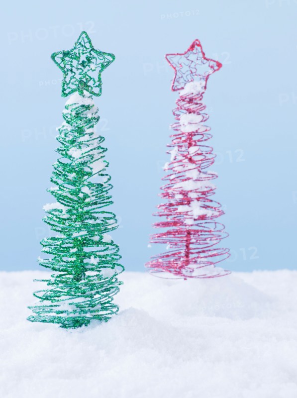 Studio shot of artificial Christmas trees. Photo : Daniel Grill