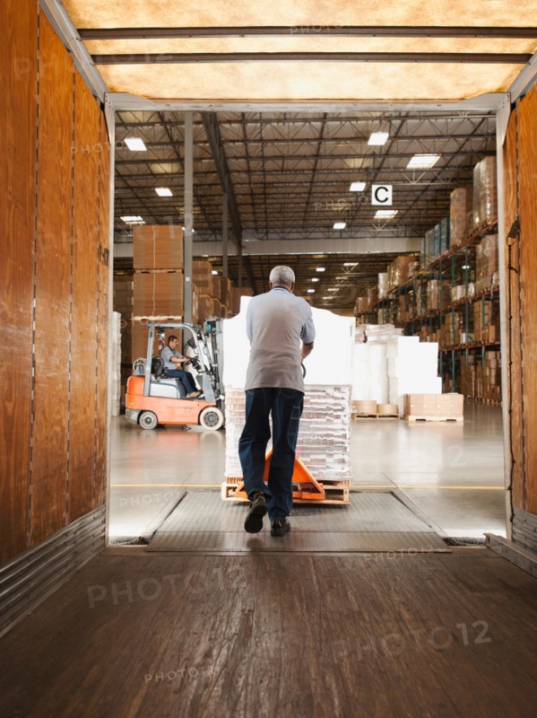 Man working in warehouse.