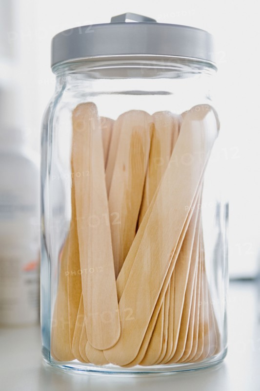 Jar with tongue depressors . Photo : Rob Lewine