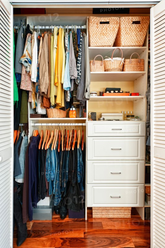 View of organized wardrobe. Photo :  Elena Elisseeva