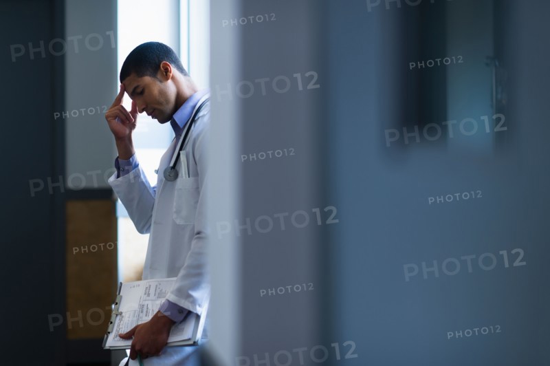 Doctor in corridor.
