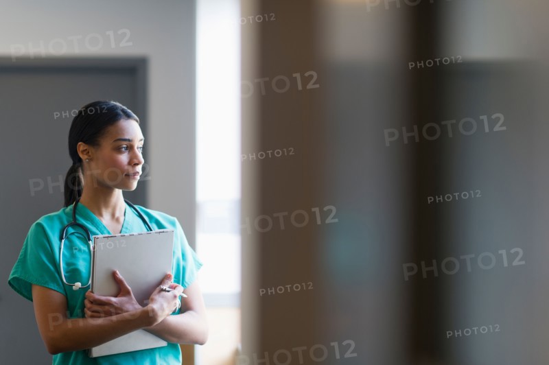 Female nurse in hospital.
