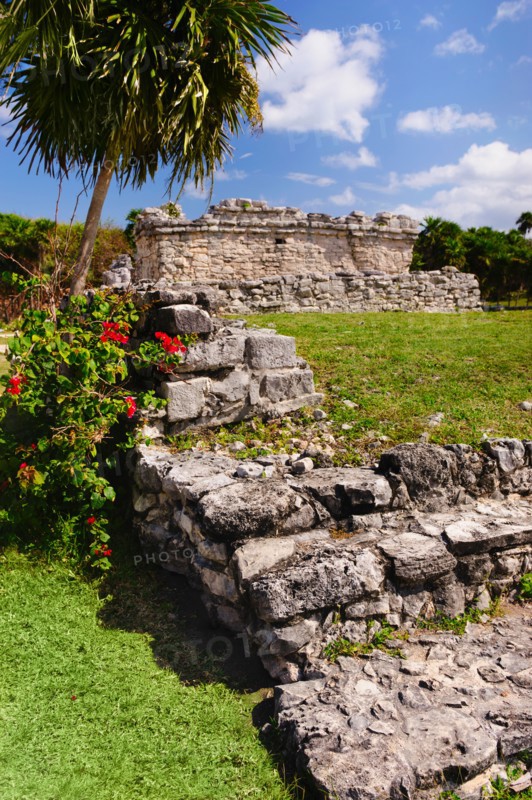 Mexico, Yucatan, Tulum. Ancient Mayan ruins.