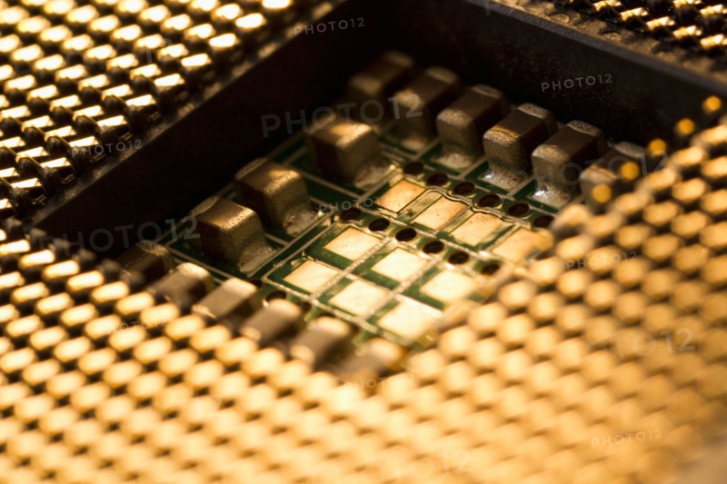 Studio shot of computer chip.