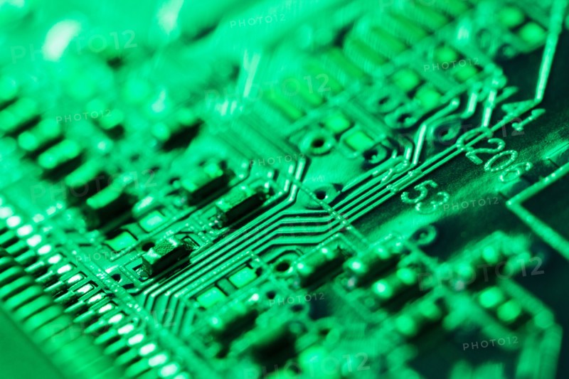 Studio shot of computer chip.