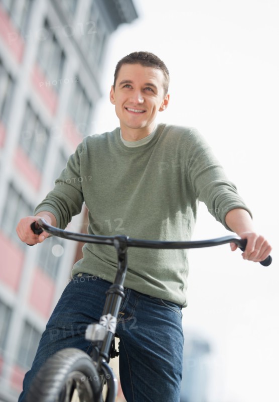 Man cycling.