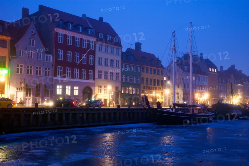 Denmark, Copenhagen. Nyhavn district on early winter morning. Photo : Henryk Sadura