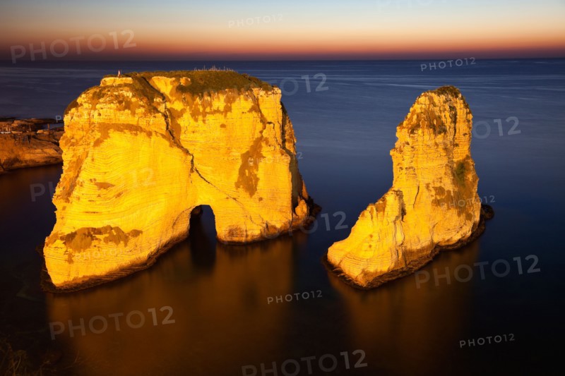 Lebanon, Beirut. Pigeon Rocks at sunset. Photo : Henryk Sadura