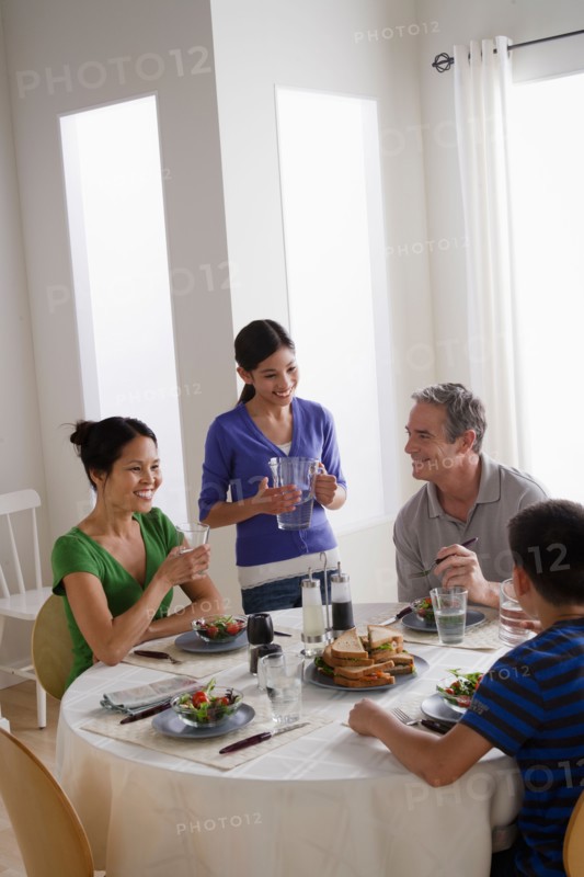 Family having breakfast together. Photo : Rob Lewine