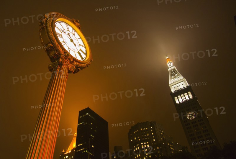 USA, New York City, Clock at Madison SQ Park.