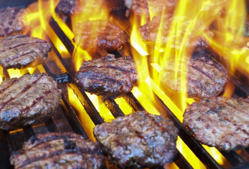 Hamburgers on bbq.
