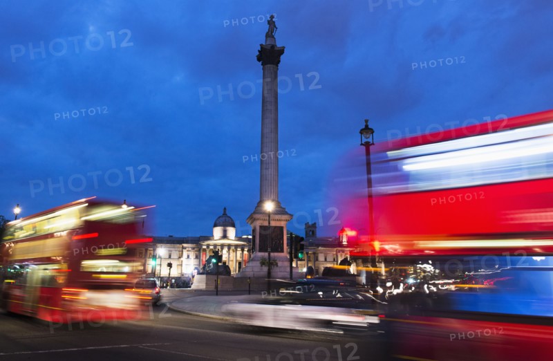 UK, England, London, Traffic at Trafalgar SQ.