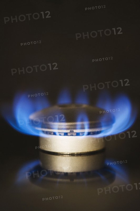 USA, New Jersey, Jersey City, Gas stove burner. 
Photo : Jamie Grill