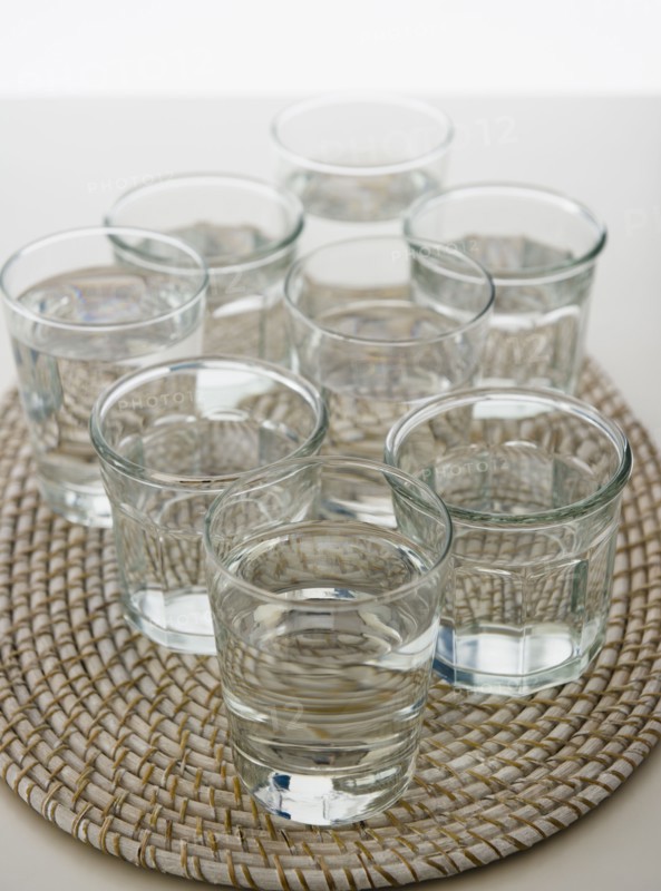 Water in glasses on place mat. 
Photo: Jamie Grill