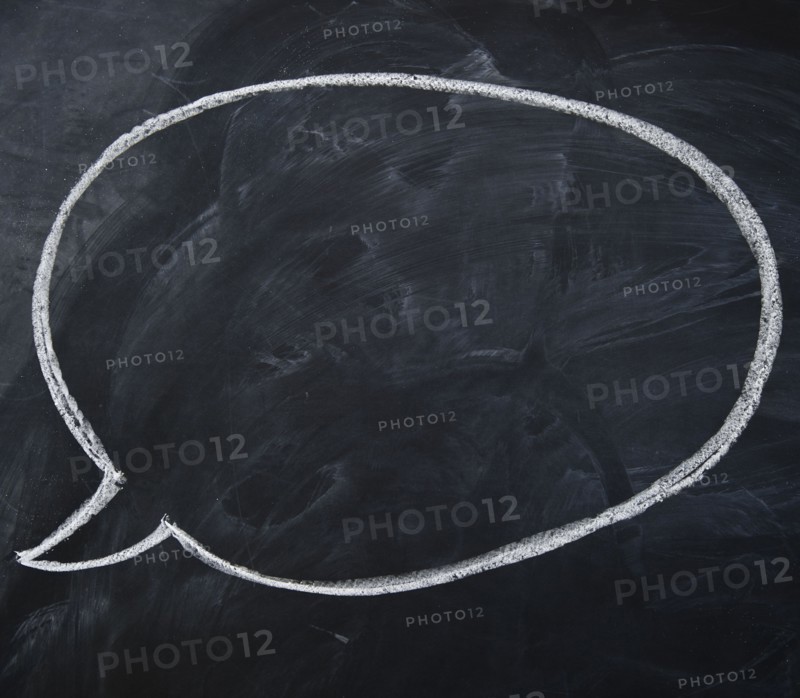 Close up of blank speech bubble. 
Photo : Jamie Grill