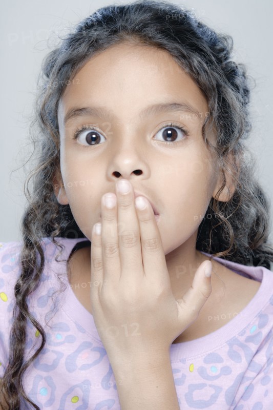 Portrait of girl (6-7), studio shot. 
Photo: Rob Lewine