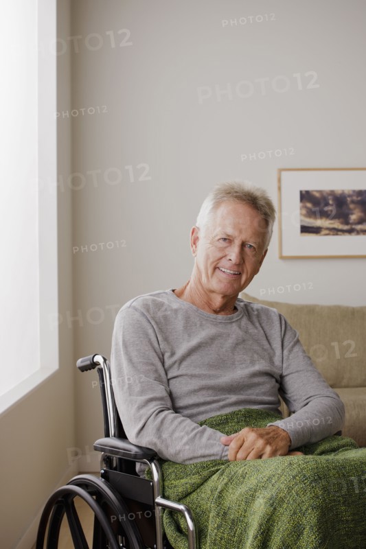 Portrait of senior man on wheelchair. 
Photo : Rob Lewine
