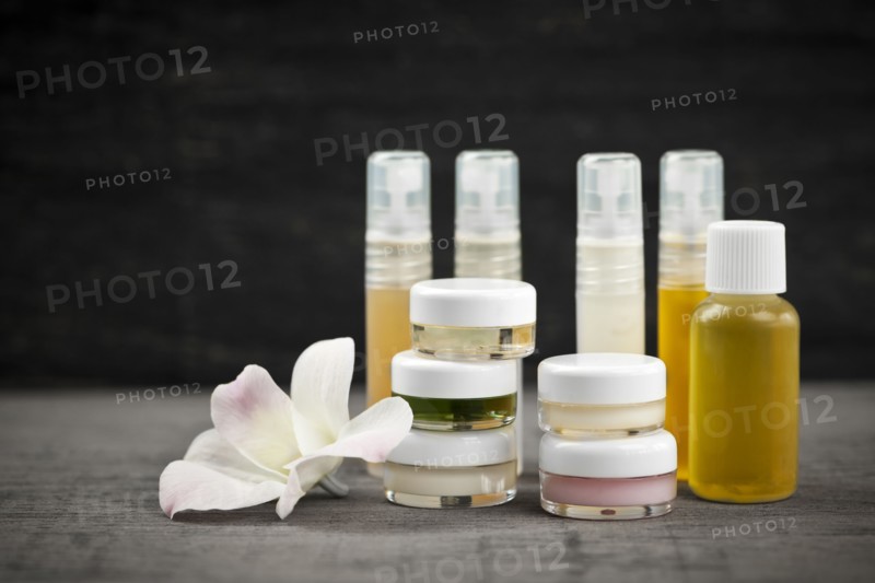 Skincare products, studio shot. 
Photo : Elena Elisseeva