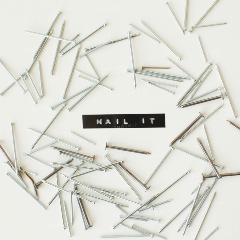 Nails on white background, studio shot. 
Photo: Jessica Peterson