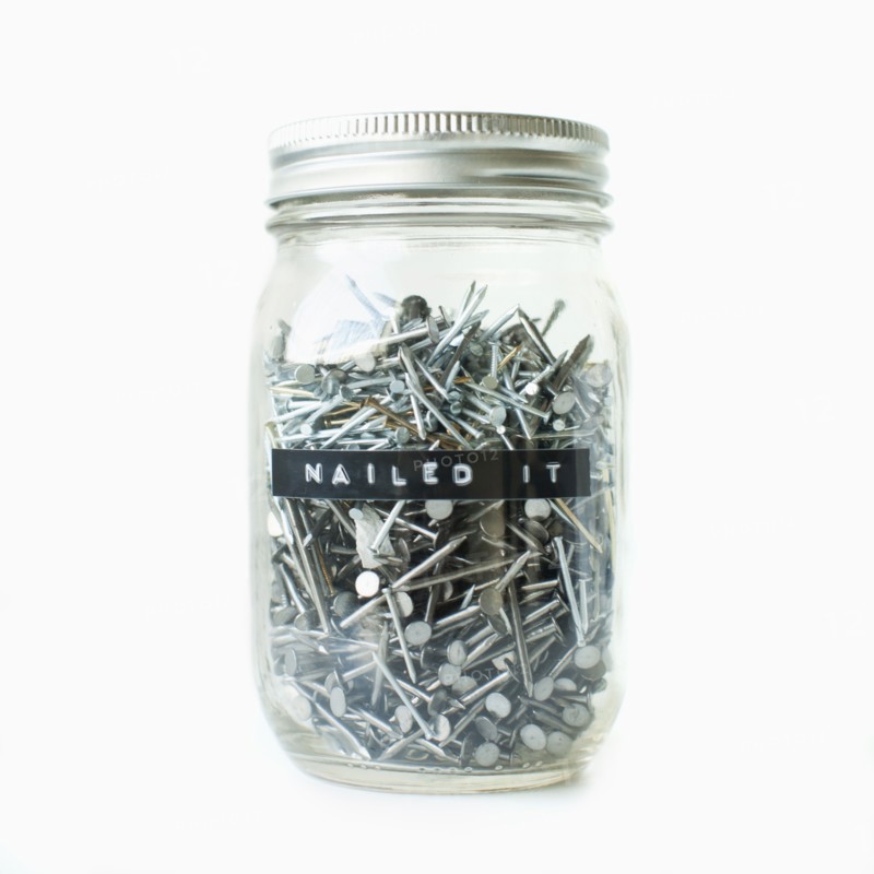 Nails in jar, studio shot. 
Photo: Jessica Peterson