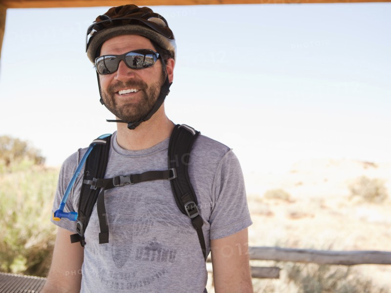 Mid adult man posing in cycling gear. 
Photo: Jessica Peterson